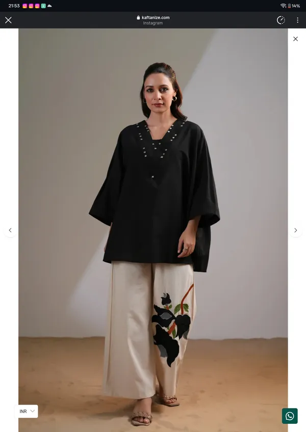 Black_Embellished_Kaftan_Style_Kurta_Set_for_Women