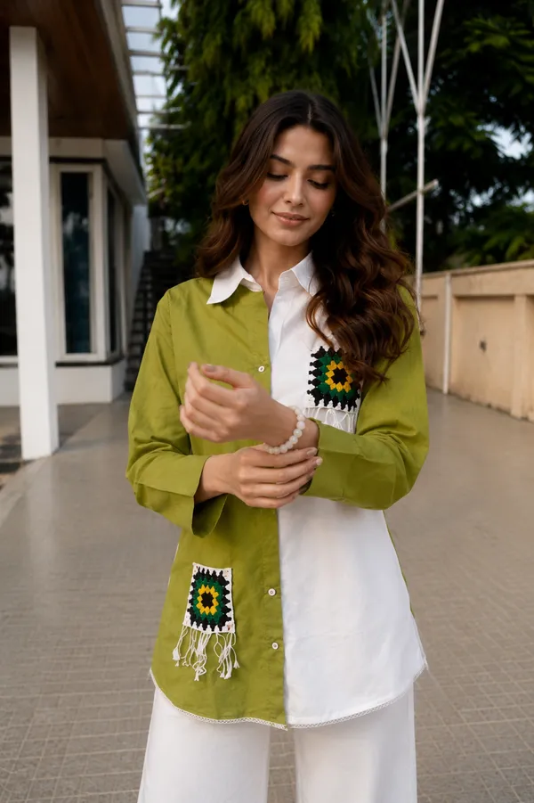 Green_And_White_Embroidered_Kurta_Set_For_Women