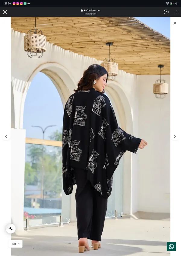 Black_Printed_Loose_Fit_Kaftan_Top_For_Women