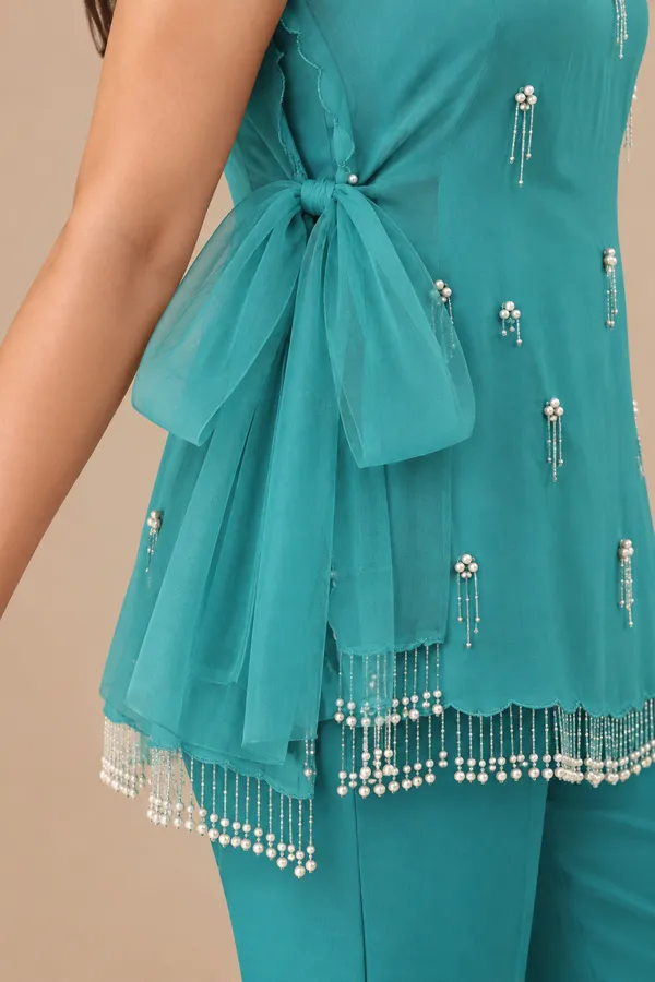 Teal_Embellished_Kurta_Set_for_Women