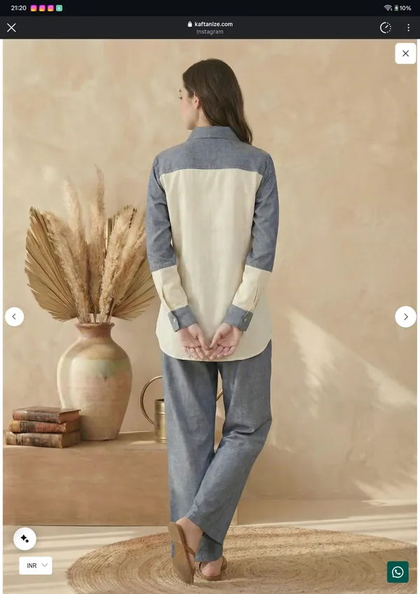 Grey_Casual_Shirt_And_Trouser_Set_for_Women
