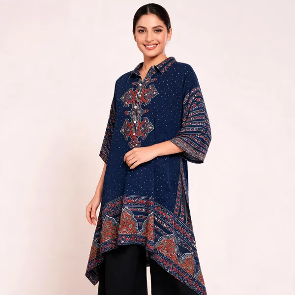 Navy_Crepe_Straight_Kurta_Palazzo_Co-Ord_Set_For_Women