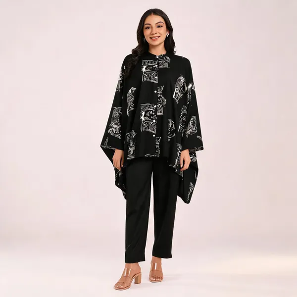 Black_Printed_Loose_Fit_Kaftan_Top_For_Women