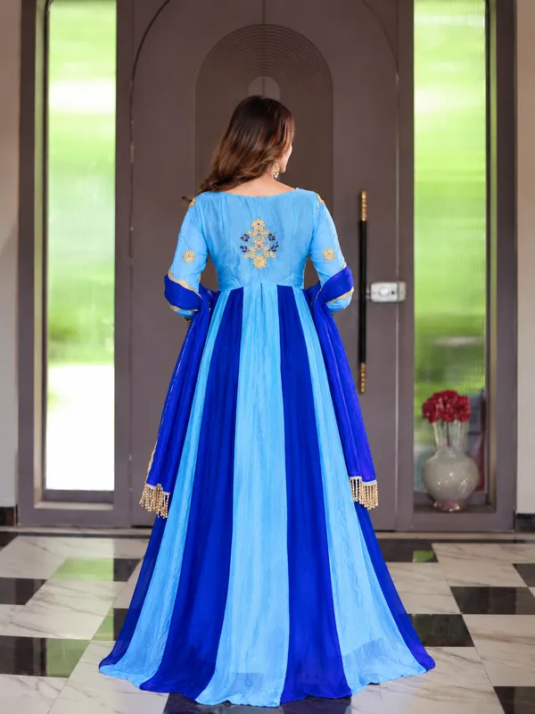 Royal_Blue_Silk_Gown_For_Women