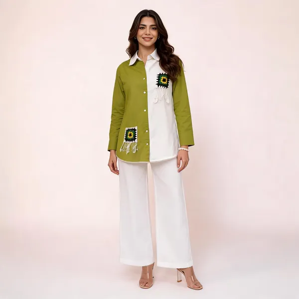 Green_And_White_Embroidered_Kurta_Set_For_Women
