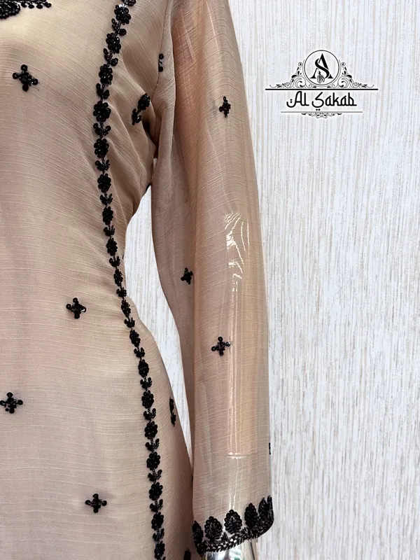 Brown_Chiffon_Handwork_Embroidered_Suit_Set_For_Women