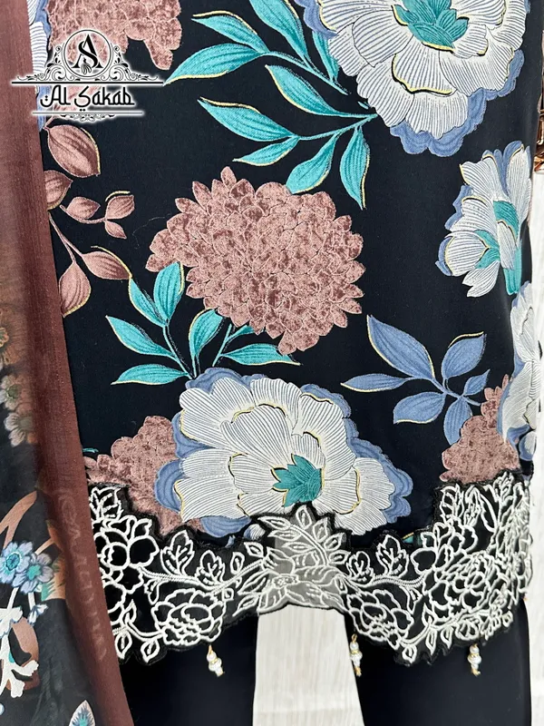 Black_Rayon_Foil_Print_Embroidered_Cutwork_Suit_Set_For_Women
