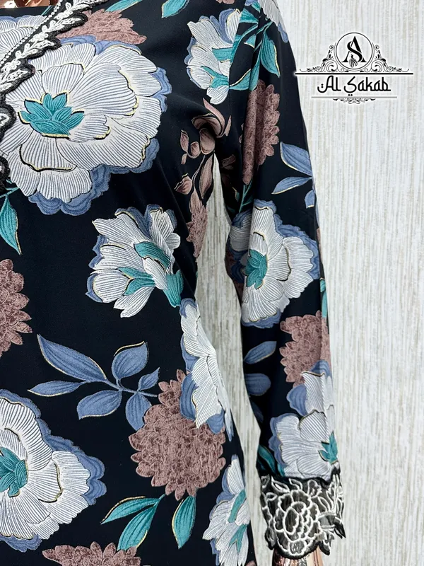 Black_Rayon_Foil_Print_Embroidered_Cutwork_Suit_Set_For_Women
