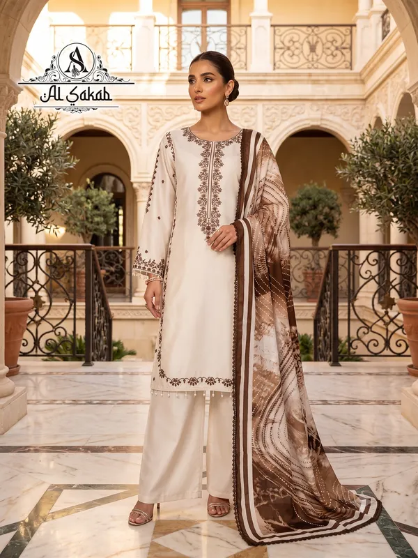 Off-White_Rayon_Satin_Embroidered_Suit_Set_For_Women