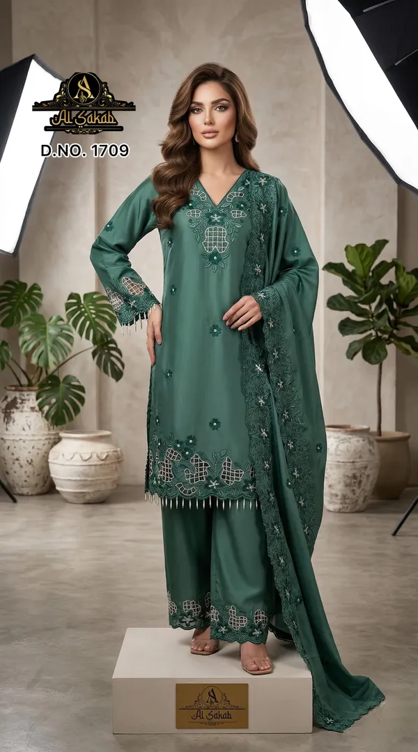 Green_Cotton_Embroidered_Cutwork_Suit_Set_For_Women