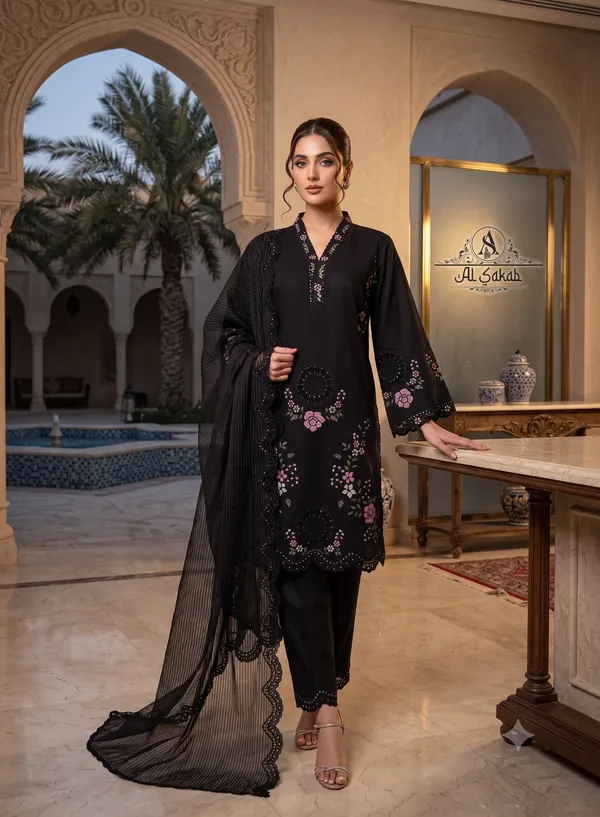 Black_Roman_Silk_Embroidered_Sequin_Cutwork_Suit_Set_For_Women