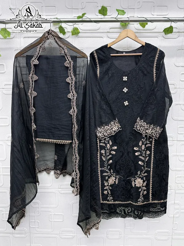 Black_Organza_Embroidered_Cutwork_Suit_Set_For_Women