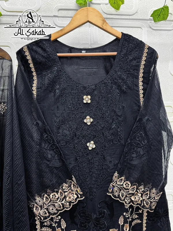 Black_Organza_Embroidered_Cutwork_Suit_Set_For_Women