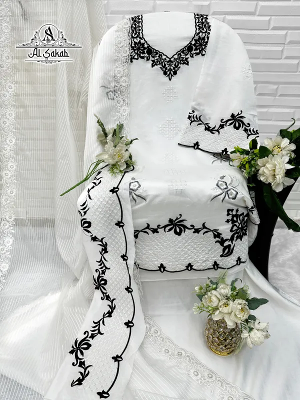 White_Roman_Silk_Embroidered_Cutwork_Suit_Set_For_Women