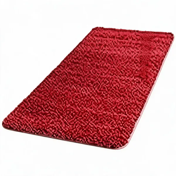 Red_Polyester_Shaggy_Solid_Rug