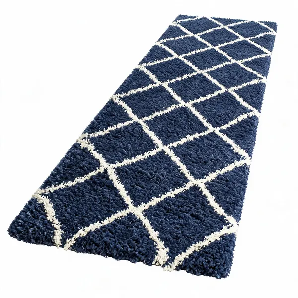Polyester_Shaggy_Solid_Blue_Rug