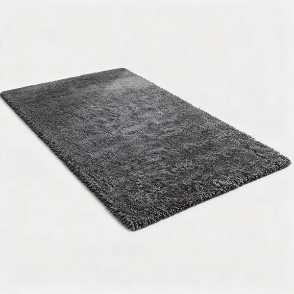 Polyester_Hand_Woven_Shaggy_Grey_Bedside_Runner_Carpet