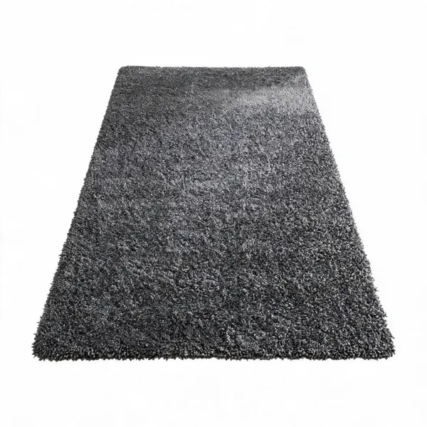 Polyester_Hand_Woven_Shaggy_Grey_Bedside_Runner_Rug