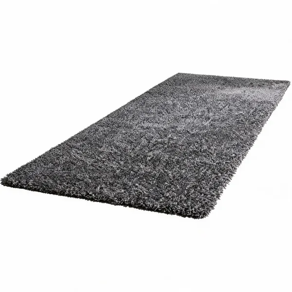 Polyester_Hand_Woven_Shaggy_Grey_Bedside_Runner_Carpet