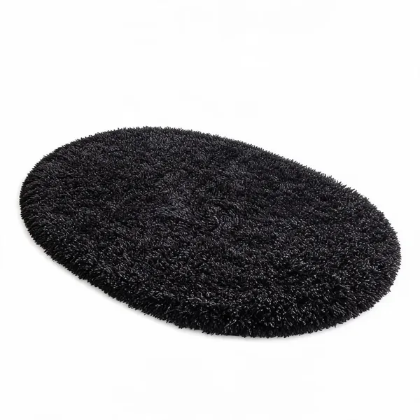Polyester_Shag_Style_Grey_Oval_Area_Rug