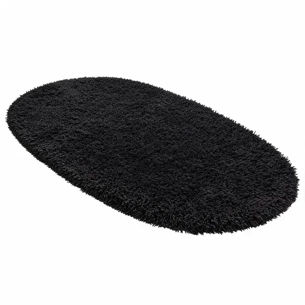 Polyester_Shag_Grey_Oval_Rug