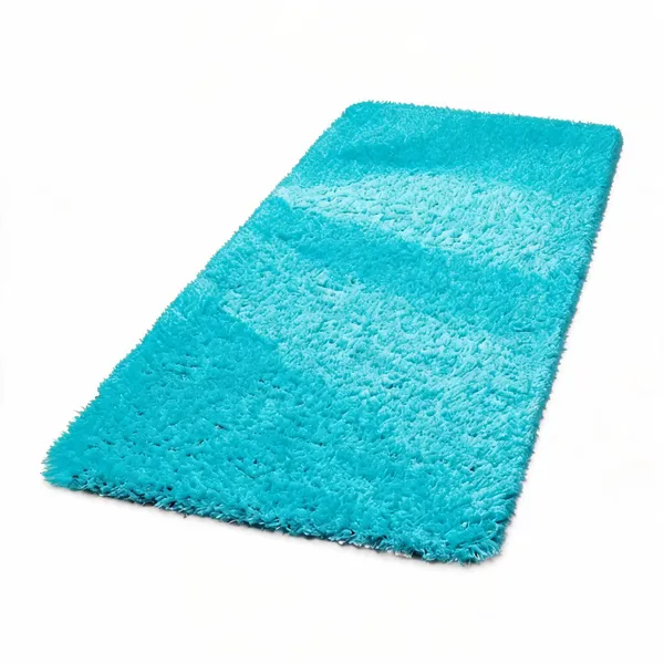 Polyester_Shaggy_Solid_Sky_Blue_Runner_Rug