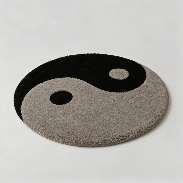 Polyester_Shag_Solid_Black_Grey_Runner_Rug
