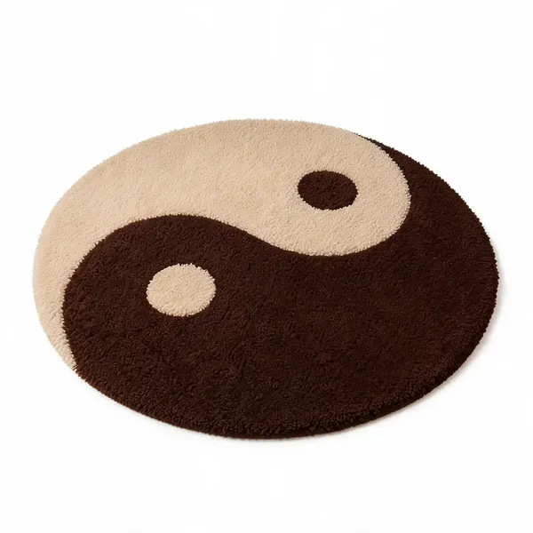 Polyester_Shag_Solid_Coffee_Ivory_Runner_Rug