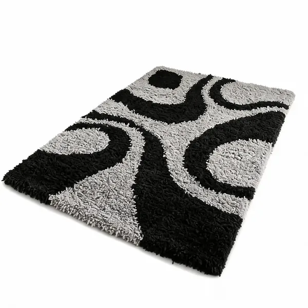 Polyester_Shaggy_Silver_Black_Carpet