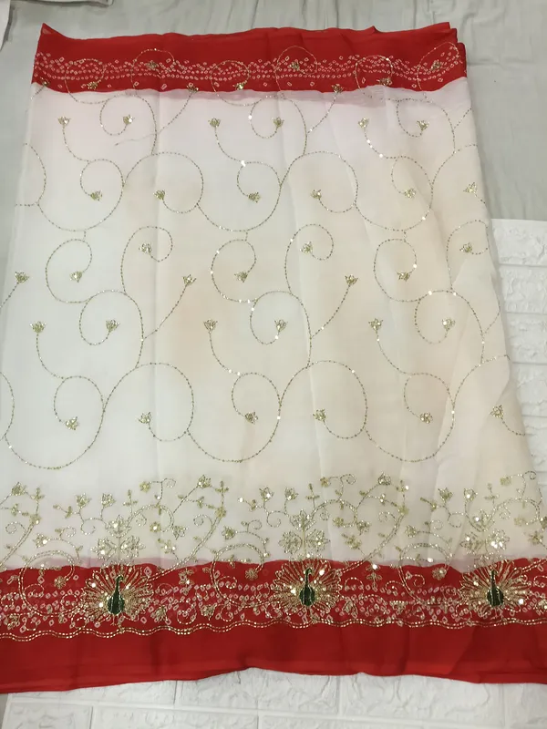 White_Net_Embroidered_Saree_For_Women