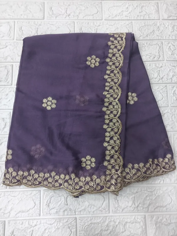 Purple_Embroidered_Fabric_Saree_For_Women