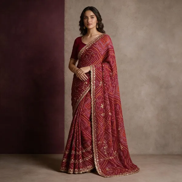 Maroon_Embellished_Chiffon_Saree_For_Women