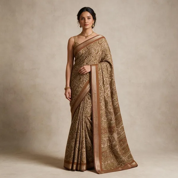 Pure_Mul_Cotton_Brown_Paisley_Print_Saree_For_Women