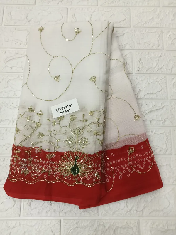 White_Net_Embroidered_Saree_For_Women