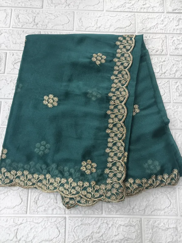 Teal_Embroidered_Saree_for_Women