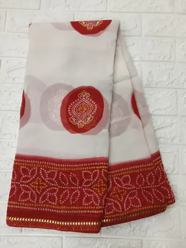White_Sheer_Printed_Saree_For_Women
