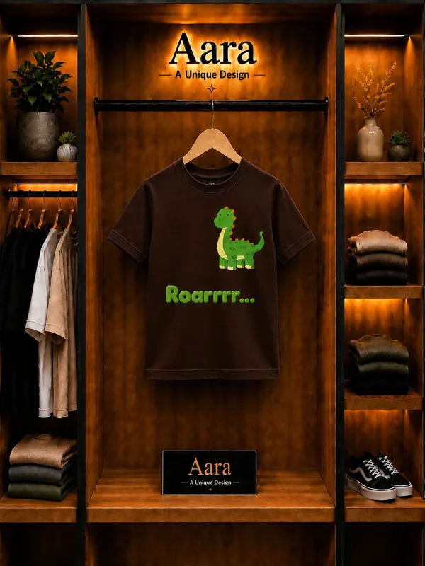 Brown_Dinosaur_Print_Regular_Fit_T-Shirt_For_Boys