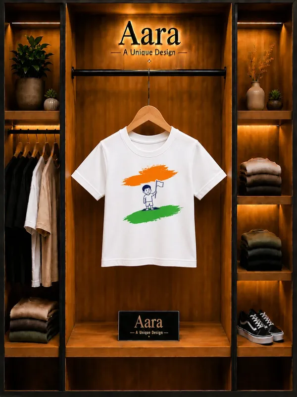 White_Casual_Fit_T-Shirt_For_Kids