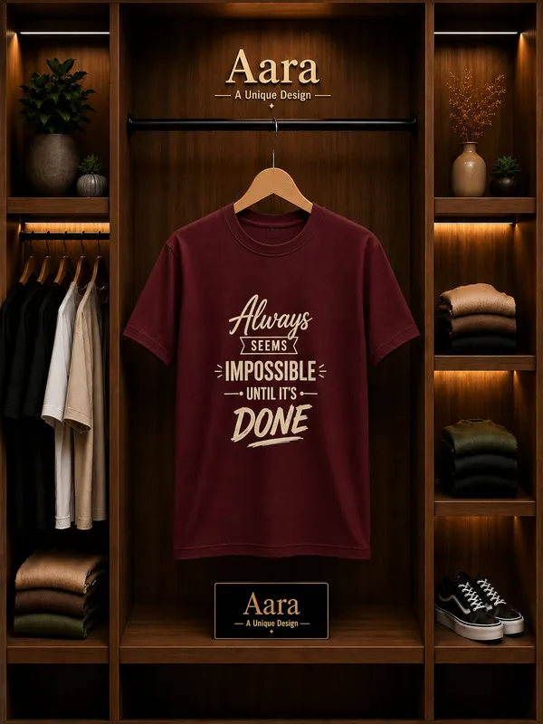 Maroon_Knit_Regular_Fit_T-Shirt_For_Men