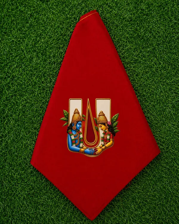 Red_Triangular_Religious_Flag_With_Devotional_Print