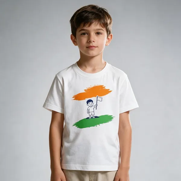 White_Casual_Fit_T-Shirt_For_Kids