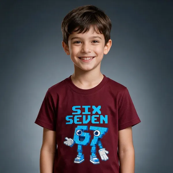 Grey_And_Maroon_Printed_Crew_Neck_T-Shirt_For_Kids