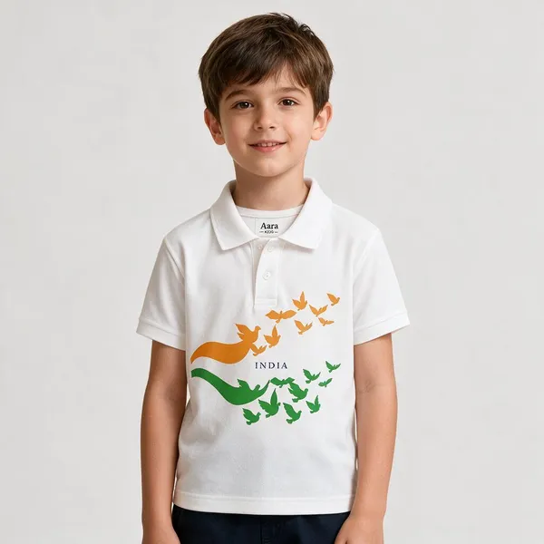 White_Polo_Fit_T-Shirt_For_Kids