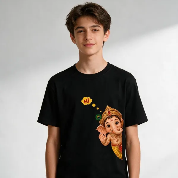 Black_Graphic_Print_Round_Neck_T-Shirt_For_Kids