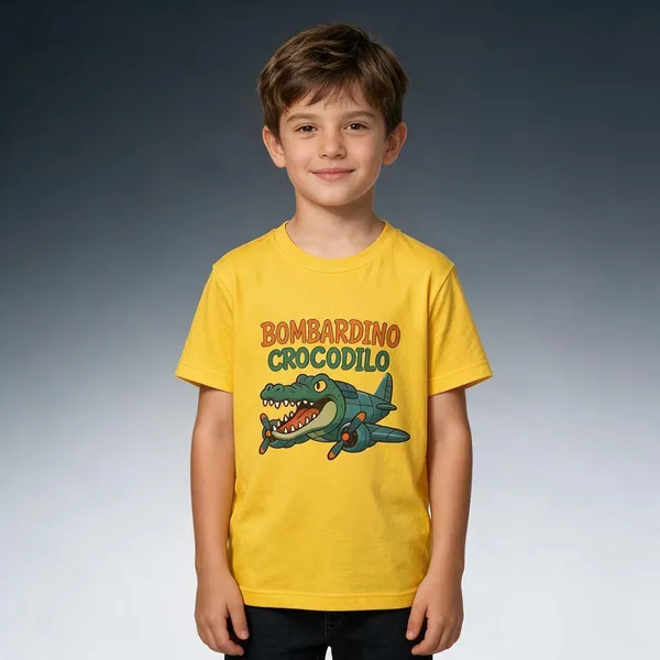 Yellow_Graphic_Print_Short_Sleeve_T-Shirt_For_Boys