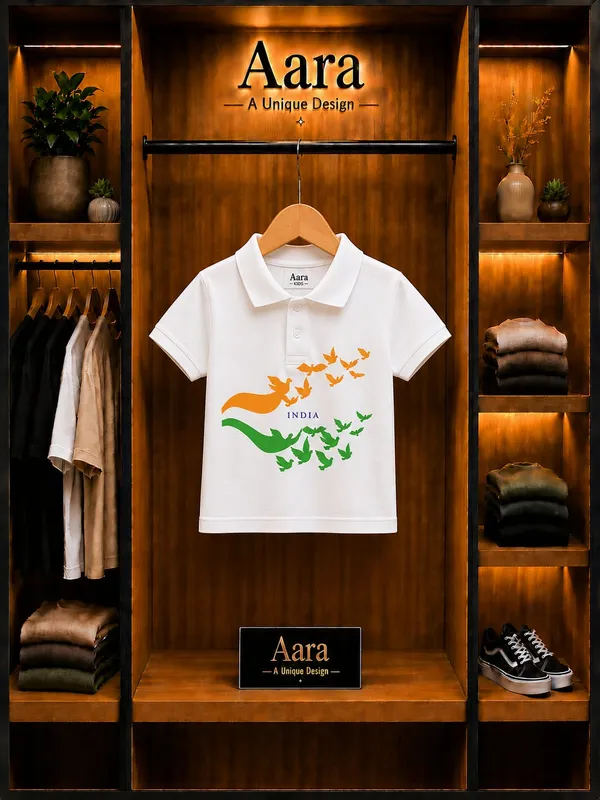 White_Polo_Fit_T-Shirt_For_Kids