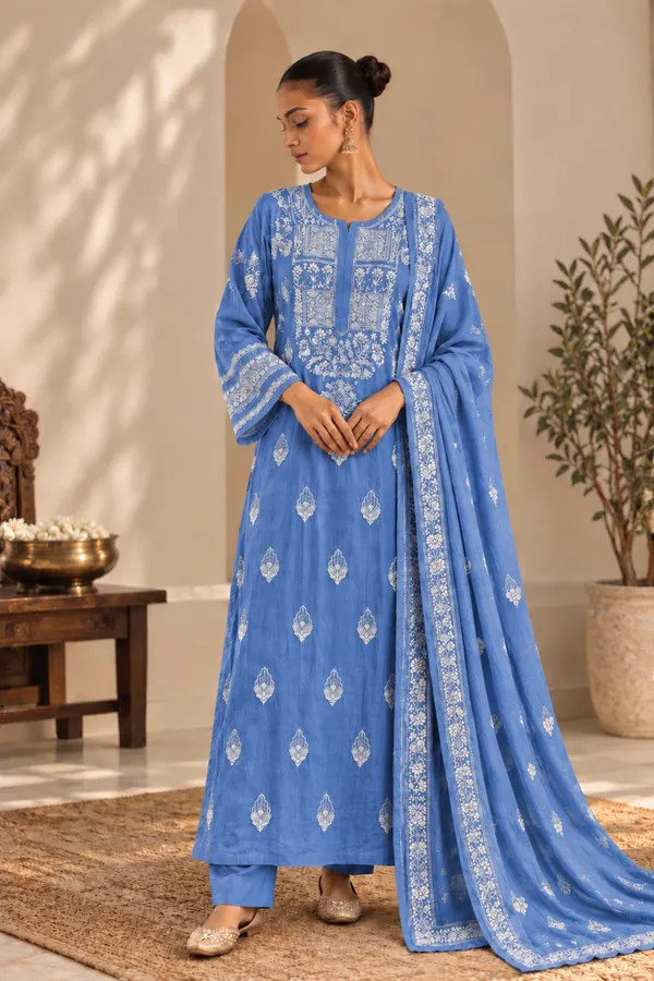 Blue_Printed_Straight_Kurta_Set_For_Women