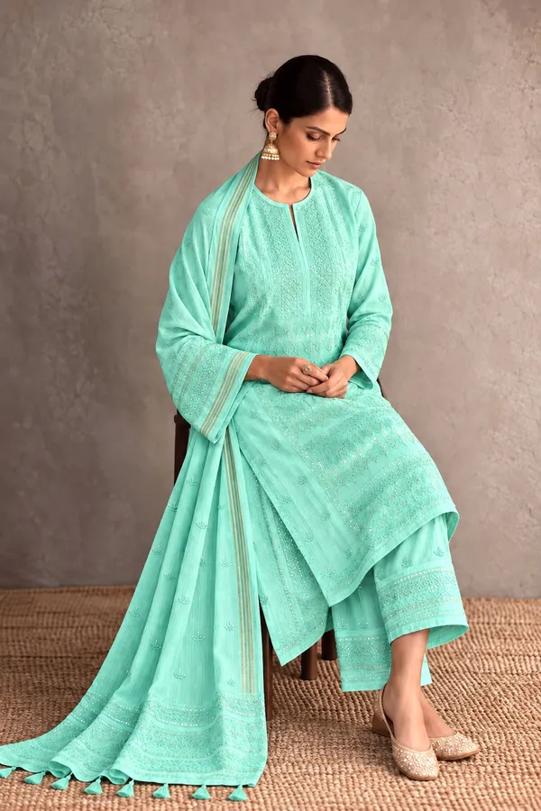 Mint_Green_Embroidered_Straight_Kurta_Set_For_Women