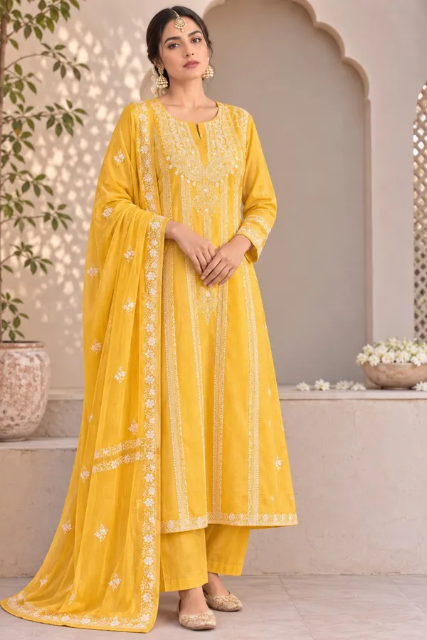 Yellow_Embroidered_Straight_Kurta_Set_For_Women