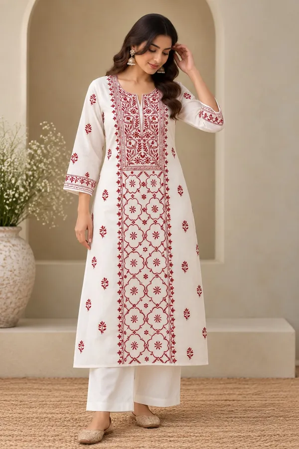 White_Floral_Printed_Straight_Kurta_Set_for_Women